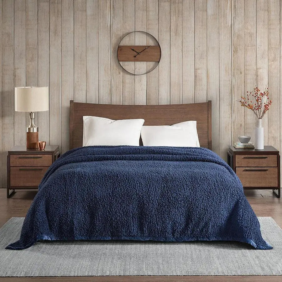 Burlington Berber Blanket Twin Navy
