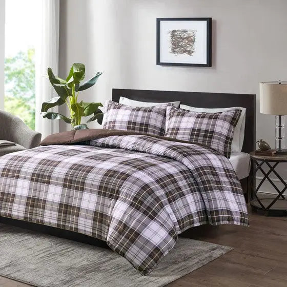 3M Scotchgard Down Alternative All Season Comforter Set Brown Cal King
