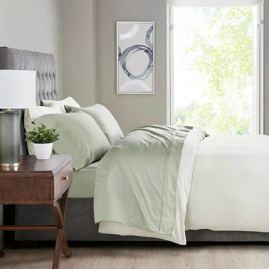 525 Thread Count Cotton Blend Sheet Set Blue Queen