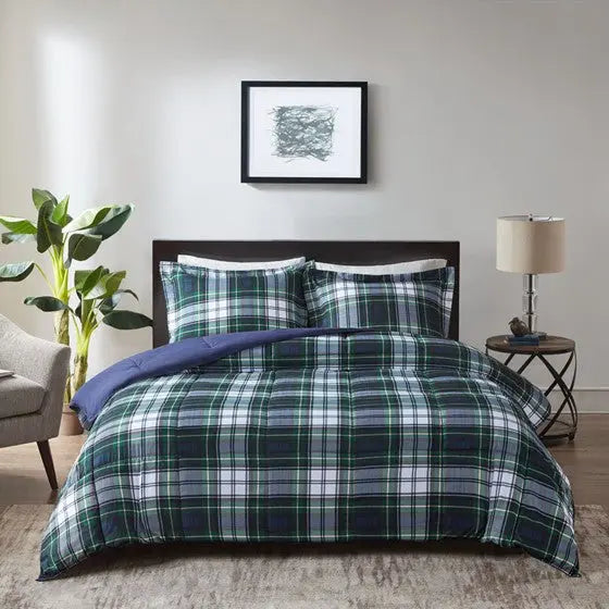 3M Scotchgard Down Alternative All Season Comforter Set Navy Twin XL
