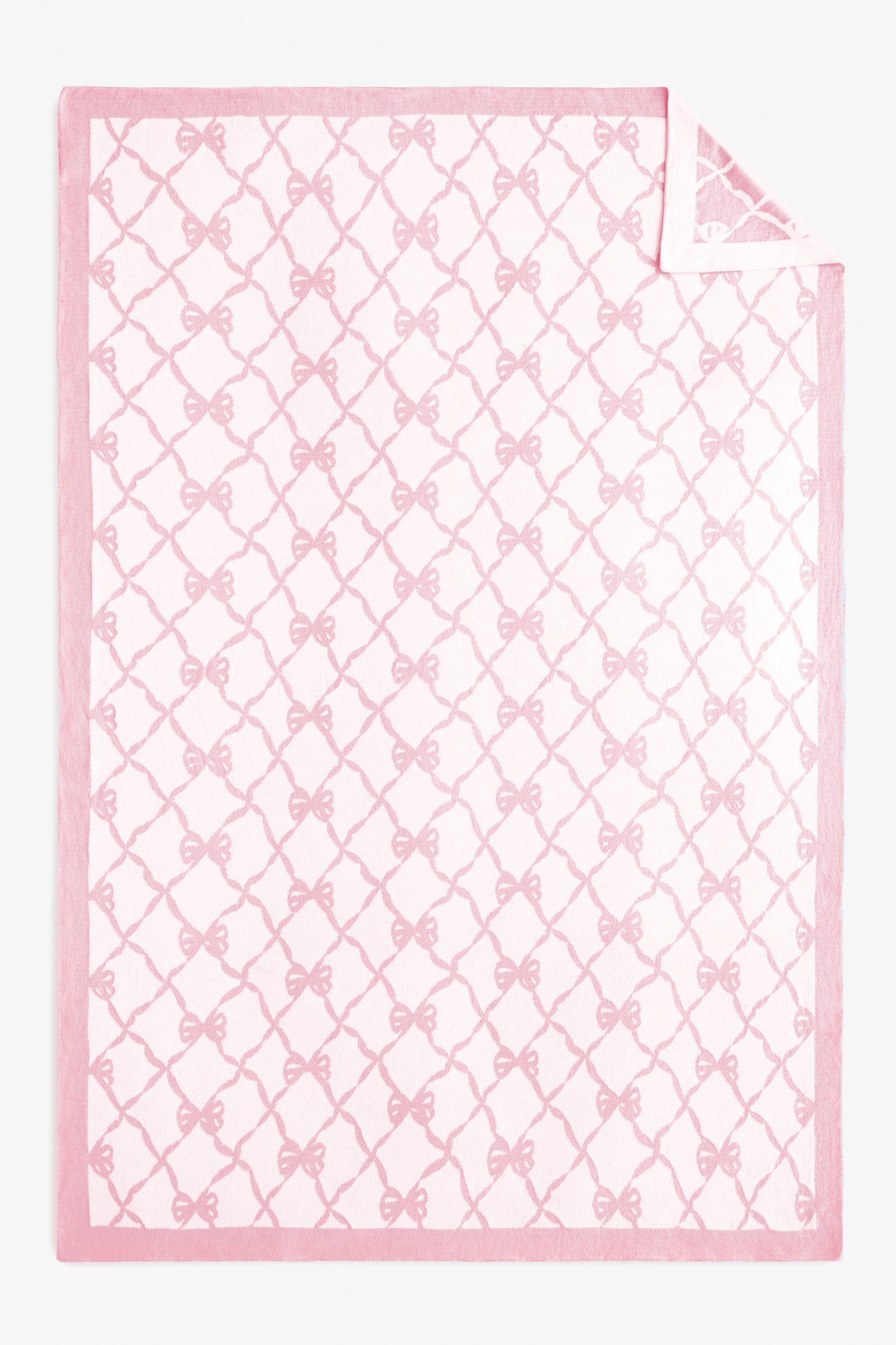 Bow Throw Blanket- PASTEL PINK