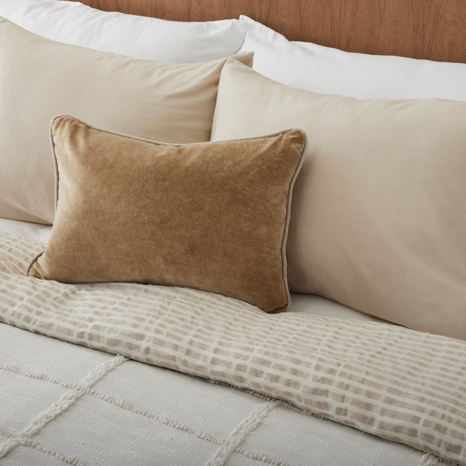 Antique White + Oatmeal Stripe Linen Cotton Duvet