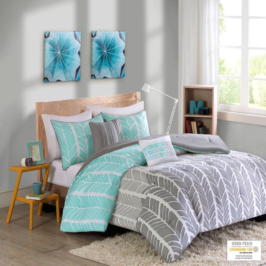 Adel 20 " D Comforter Set Aqua Twin/Twin XL