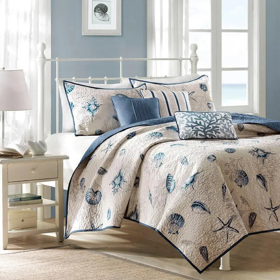 Bayside Twin/Twin XL Reversible Coverlet Set Blue