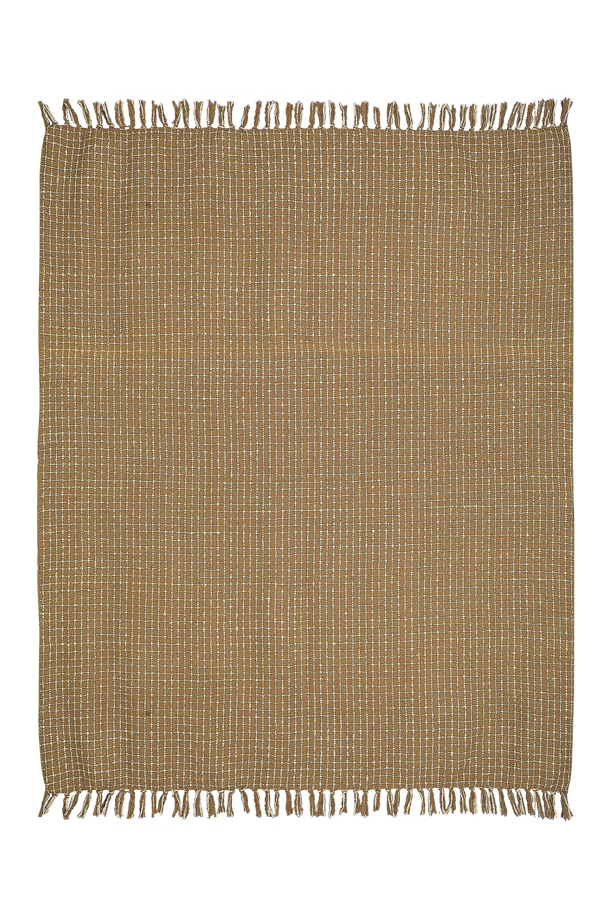 Boucle Check Throw Blanket Blankets Casa Amarosa Latte Ivory