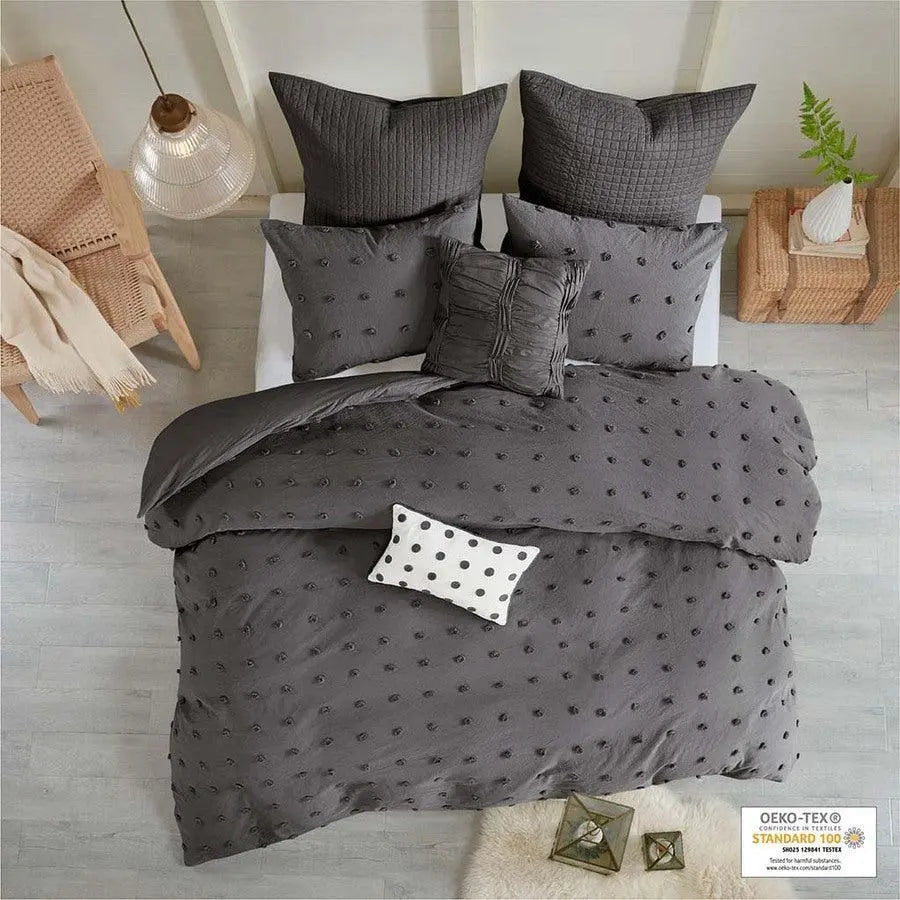 Brooklyn Twin/Twin XL Cotton Jacquard Comforter Set Charcoal