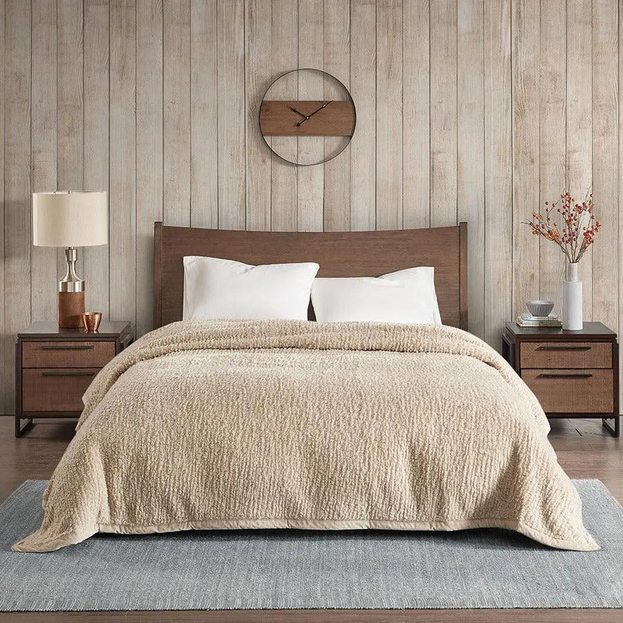 Burlington Berber Blanket Full/Queen Tan