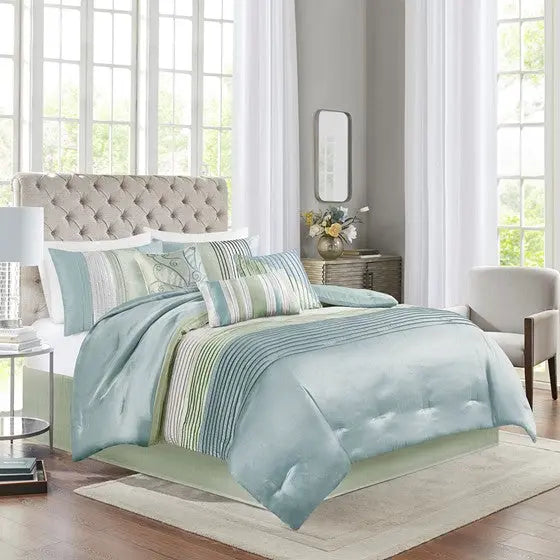 7 Piece Comforter Set Green
