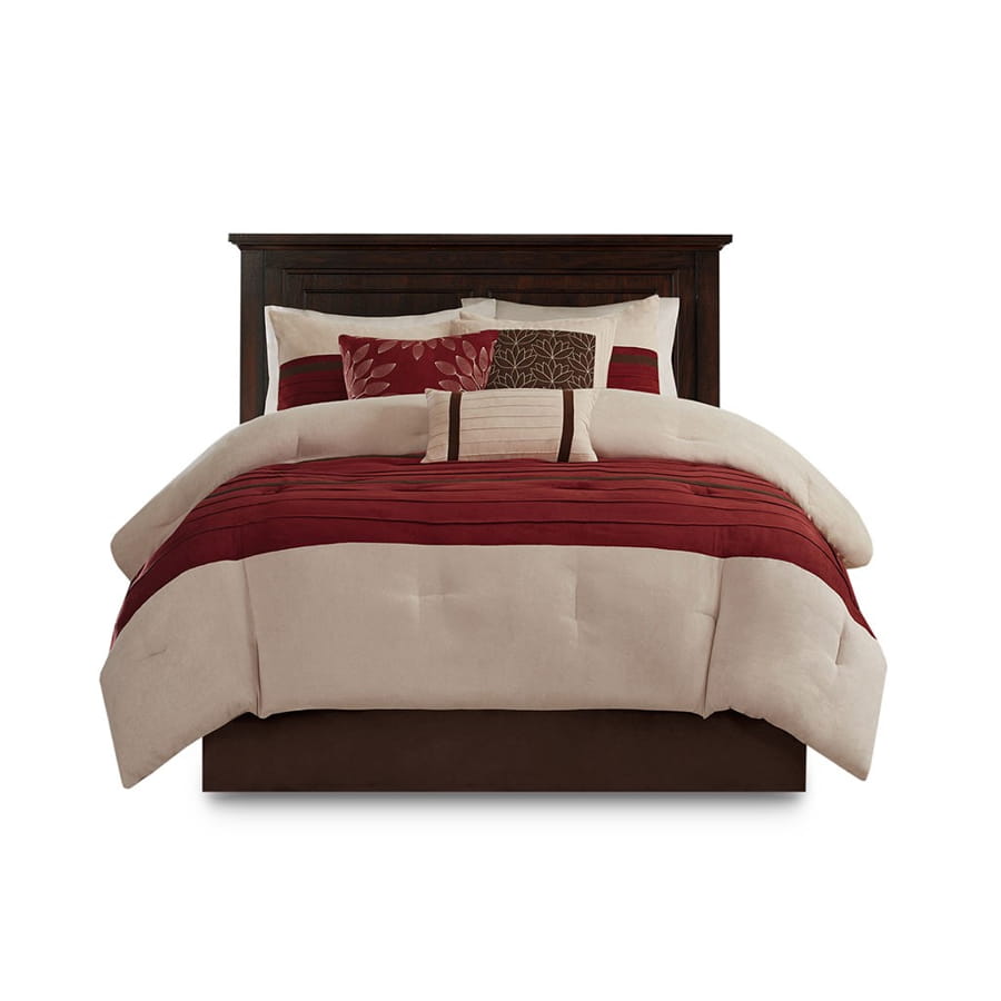 Alcott Red King 7pc Comforter Set